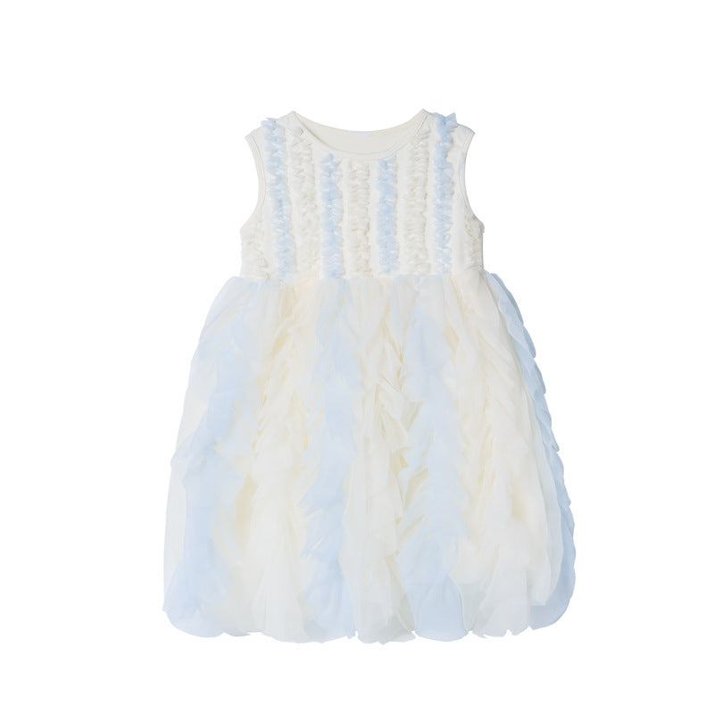 Girls' princess dress - new  summer collection - children's formal dress - korean style tutu dress - mesh overlay