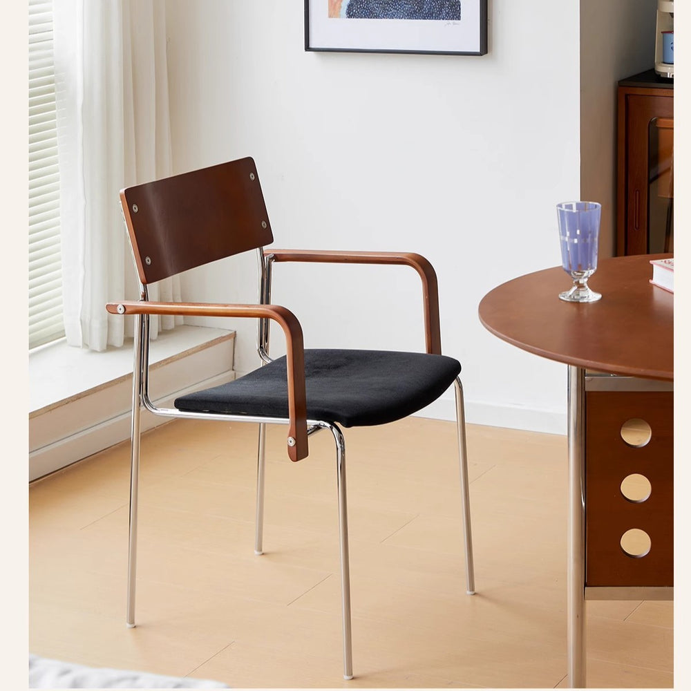 Vintage solid wood dining chair designer style living room backrest chair home retro chair cross-border cafe leisure chair