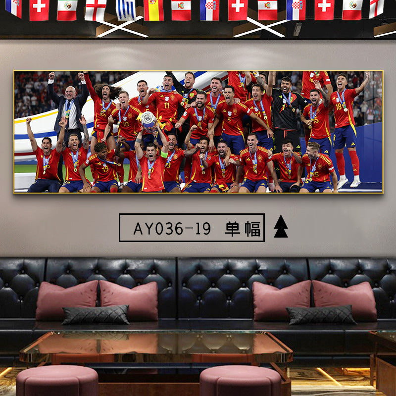 2024 Spain wins the championship decorative painting European Cup Cristiano Ronaldo poster hanging painting sports color store wall football star decoration