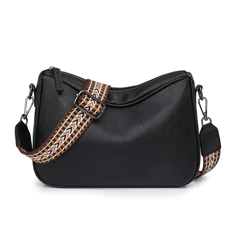 Fashion retro commuter shoulder bag 2024 new bag women's bag versatile popular Korean version women's messenger bag soft bag