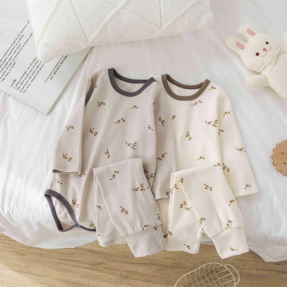 Baby bodysuit & pants two-piece set - autumn/winter cotton loungewear for boys & girls