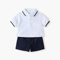 Baby suitsummernew arrival baby boy polotopscasualtwo-piece set thin fashion one-year-old birthday dress