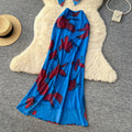 Vacation-style printed bandeau top and high-waisted skirt two-piece set for women, a sexy and trendy summer fashion outfit