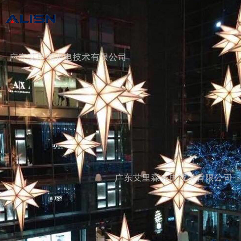 Large stainless steel installation outdoor landscape commercial beauty Chen lighting sculpture props installation art installation manufacturer