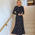 Women's summer dress - sweet & sophisticated bubble sleeve mori girl style - gentle, fresh, round neck, cinched waist, chiffon floral dress