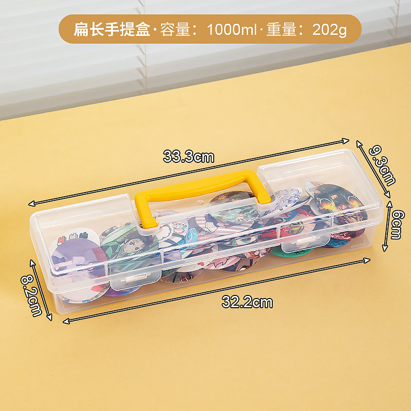 Desktop flip bar storage box, transparent millet peripheral badge box, animation cartoon brooch storage and finishing box