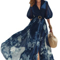 Amazon european style bohemian floral v-neck maxi dress - new summer slimming dress for women
