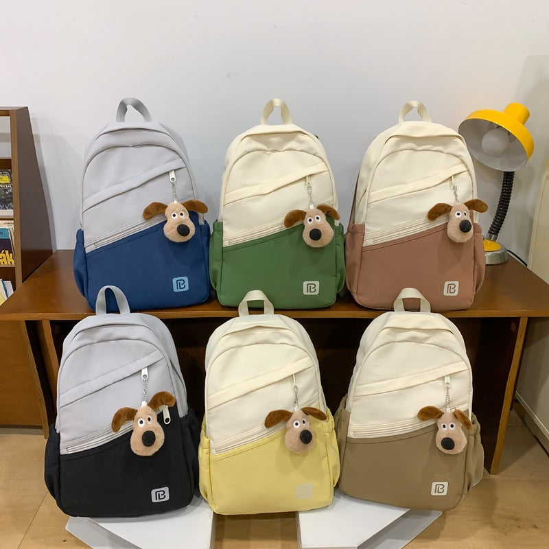 Simple Korean version schoolbag for women 2024 spring and summer new large-capacity junior high school students backpack fashionable contrasting color backpack for women