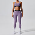 new arrival with chest pad elastic fitness fashion yoga clothes two-piece set women's pilates sports yoga clothes suit