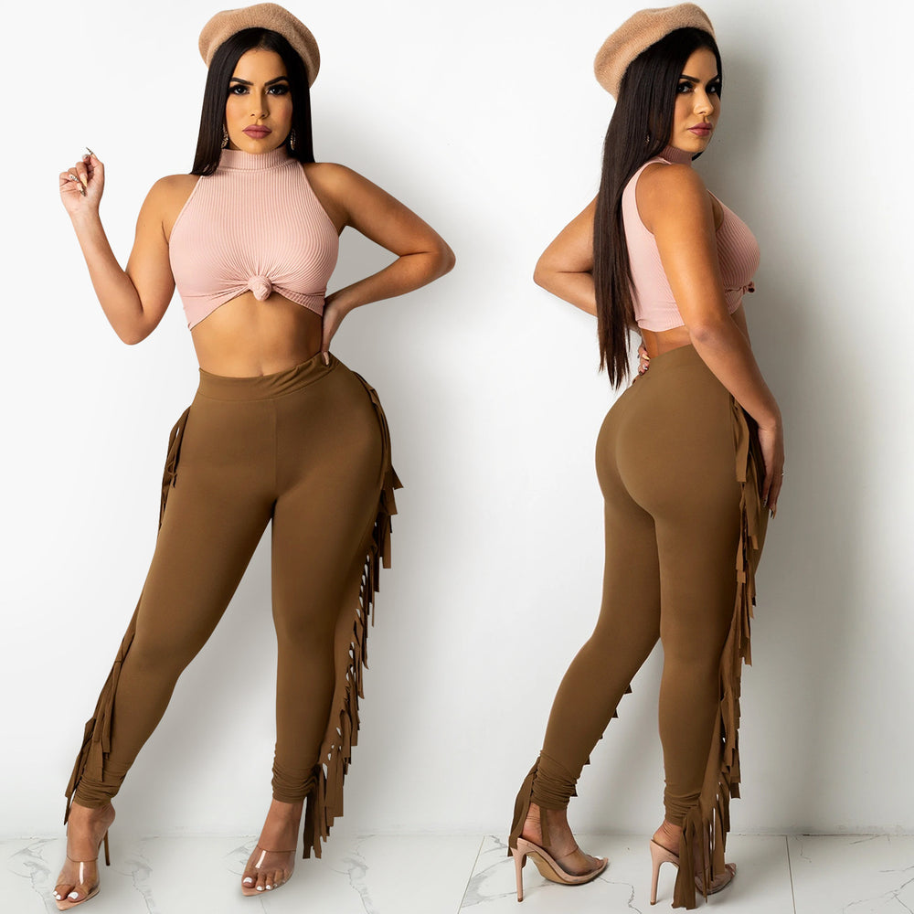 C5369 special offer: no returns or exchanges. please purchase with care. cross-border fashion casual sleeveless tank top and pants two-piece set