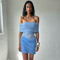 spring/summer new arrivals: european and american style sexy off-the-shoulder mesh panel cutout bodycon pleated dress