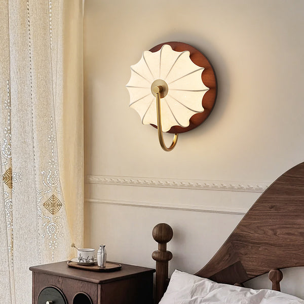 Medieval style wall lamp, bedroom bedside lamp, retro Nanyang style fabric, living room sofa aisle corridor background wall lamp