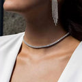 hot-selling fashion necklace, diamond-studded sparkling minimalist collarbone chain, full-diamond elegant high-end necklace for women