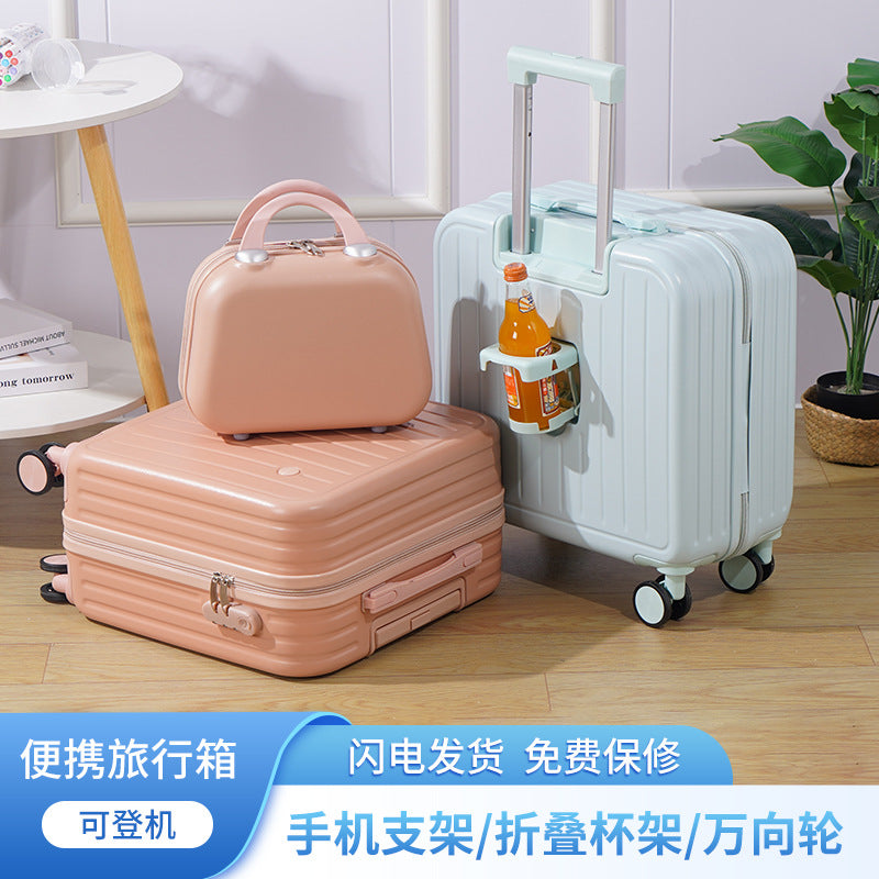 New small-capacity boarding case 18-inch trolley case universal wheel suitcase portable password case men's and women's high-value case