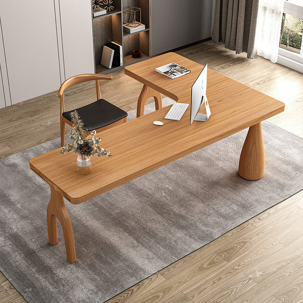 Solid wood L-shaped desk Corner computer desktop Corner table Household desk Creative tree branch table Workbench
