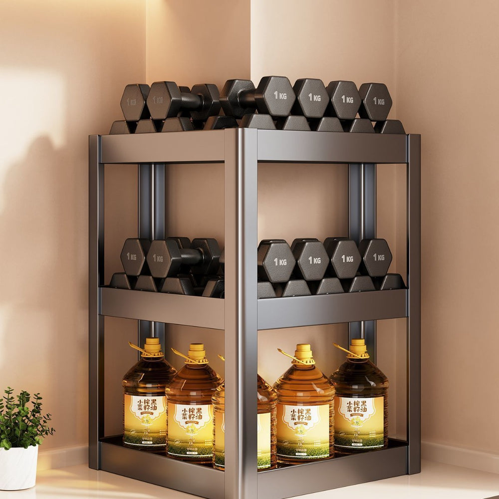 Kitchen corner spice rack - 2025 new multifunctional 90-degree countertop corner spice organizer