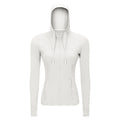 new women's activewear hooded jacket - slim fit, shaping, zip-up, stretchy running & yoga outerwear s2088