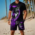 men's short-sleeve and shorts set, casual sportswear set, 3d printed cross-border hot seller, dropshipping available