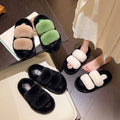 Best selling fur shoes for women outwear 2024 new arrivalfall and winterfashion out thick solestuffed furry home cotton slippers