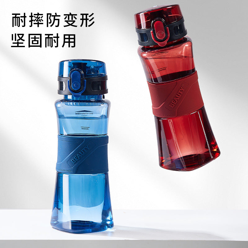 New summer large capacity sports water bottle - portable, leak-proof, drop-resistant, high-temperature resistant plastic water cup for students
