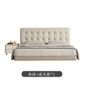 Waffle grids italian normcore genuine leather suspended bed popular cream style white soft bag classy master bedroom wedding bed