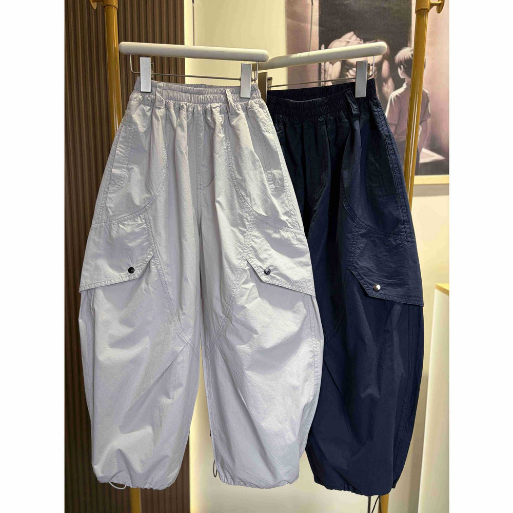 spring/summer lightweight kids' relaxed fit athletic casual versatile washed pure cotton cargo pants