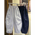 spring/summer lightweight kids' relaxed fit athletic casual versatile washed pure cotton cargo pants