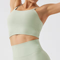 ribbed fabric nude yoga clothes training fitness clothes high waist running sports fitness clothes suit jink female
