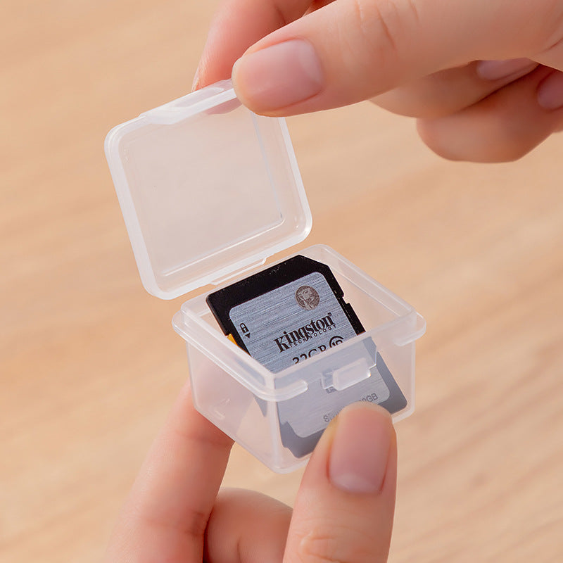 Memory SD card storage box Transparent mini plastic dust-proof phone sim card tf card Portable battery storage box