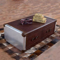 Fully equipped coffee table [high quality genuine leather] 130x70x45cm