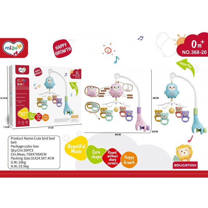 Cross-border  export infant music rotating rattle newborn crib bell early education lighting music toys