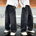 Boys' jeans: new retro straight-leg, versatile wide-leg pants - trendy american-style loose fit long trousers for spring and autumn. stylish and cool