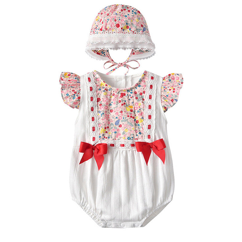 Baby clothes summer thin newborn baby girl bag butt clothes hundred days summer floral full moon cute princess clothes