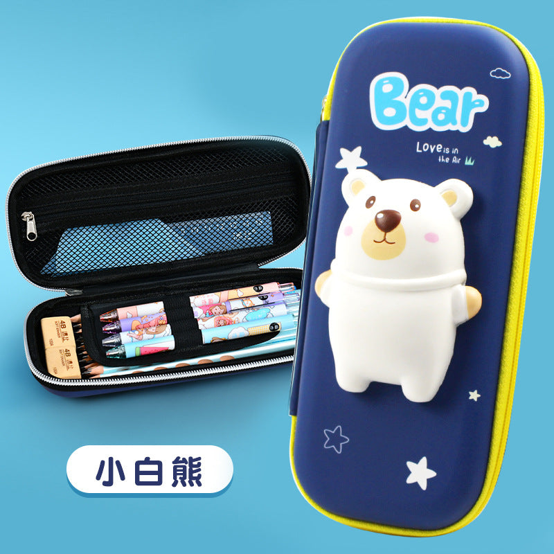 Decompression doll pencil case EVA primary school student stationery box 3D kindergarten cartoon cute men and women creative pencil bag