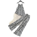 Lazy style printing vest loose pantseleganttwo-piece set women's summer flesh-covering slimming lookhigh waistslimming looksuit outfit