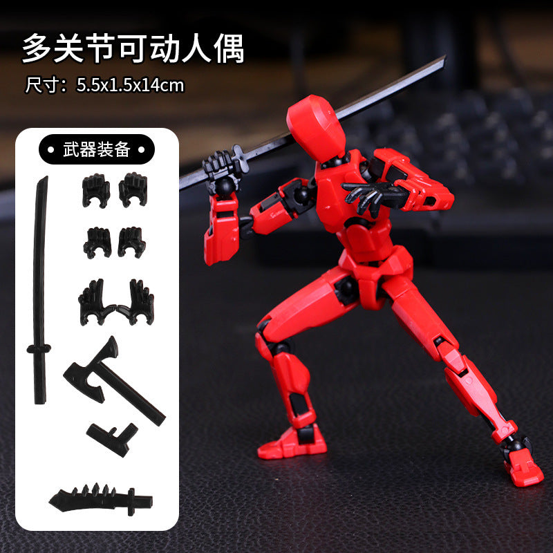 Multi-joint movable doll 3d printed hand board lucky 13 doll full body movable robot decompression toy artifact