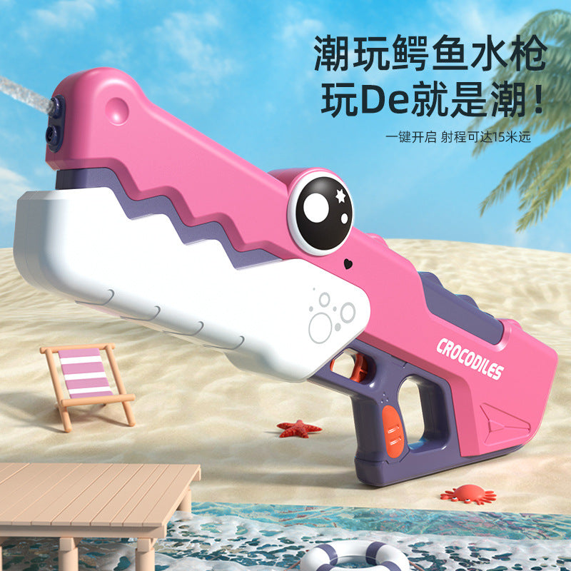 Summer automatic water suction crocodile electric water gun continuous water gun toy boy high pressure spray 61 water gun