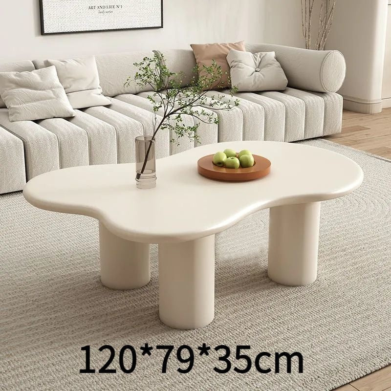 Living room for home cloud coffee table bedroom casual cream style round table study light luxury coffee table artificial board casual modern