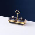 Black gold fruit plate set of two