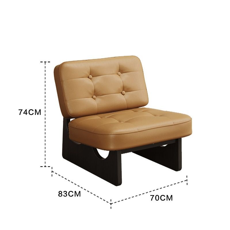 Modern minimalist balcony sofa chair, designer solid wood living room single chair, cat-scratch resistant leather electric high-back light luxury