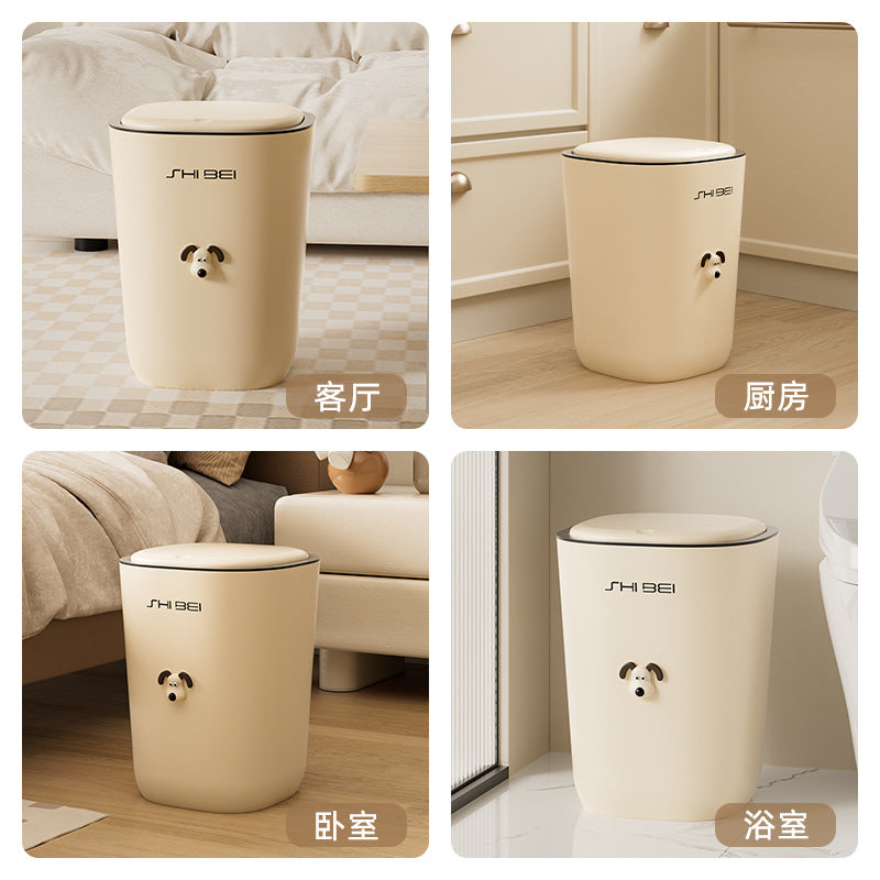 Trash can for homecute high-looking bucket bedroom cream style creative sanitary bucket living room pressure ring with lid push-type
