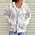 hot-selling plus-size women's zip-up hoodie, new casual long-sleeve hooded sweatshirt jacket, dropshipping available