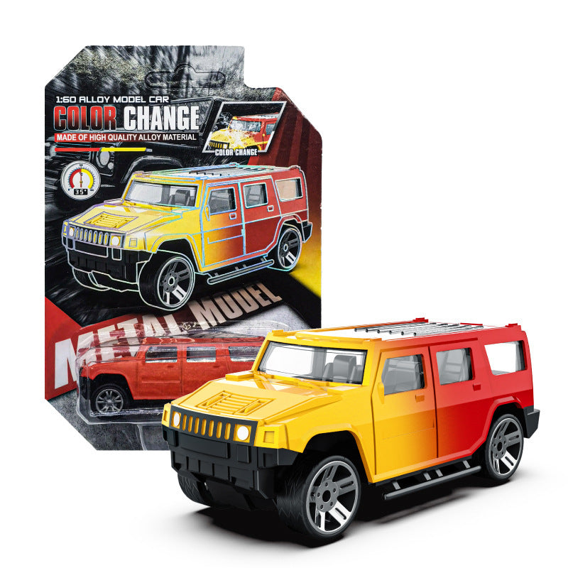 【customizable】color-changing alloy car toy - racing model for boys, children's simulation car, metal sports car