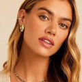 18k gold plated, hot-selling european and american cross-border style, minimalist cubic zirconia fashion women's earrings and hoops three-piece set