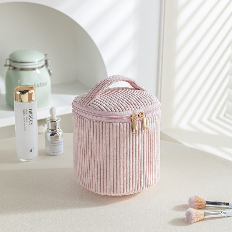 Flannel cosmetic bag, portable, hand-held red envelope, corduroy classification, flip bag, large-capacity portable storage bag set.