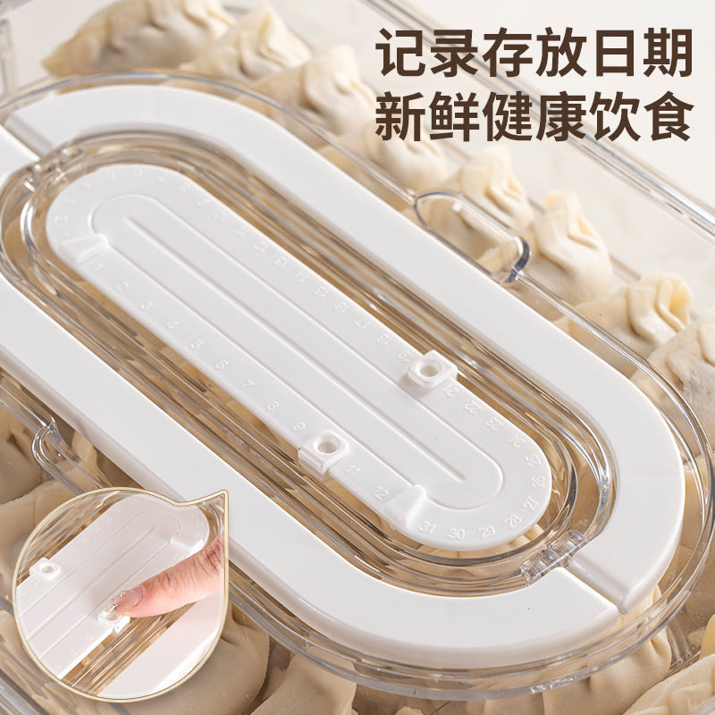 Large size narrow side dumpling box storage refrigerator household food grade frozen dumplings chaotic sealed fresh-keeping box