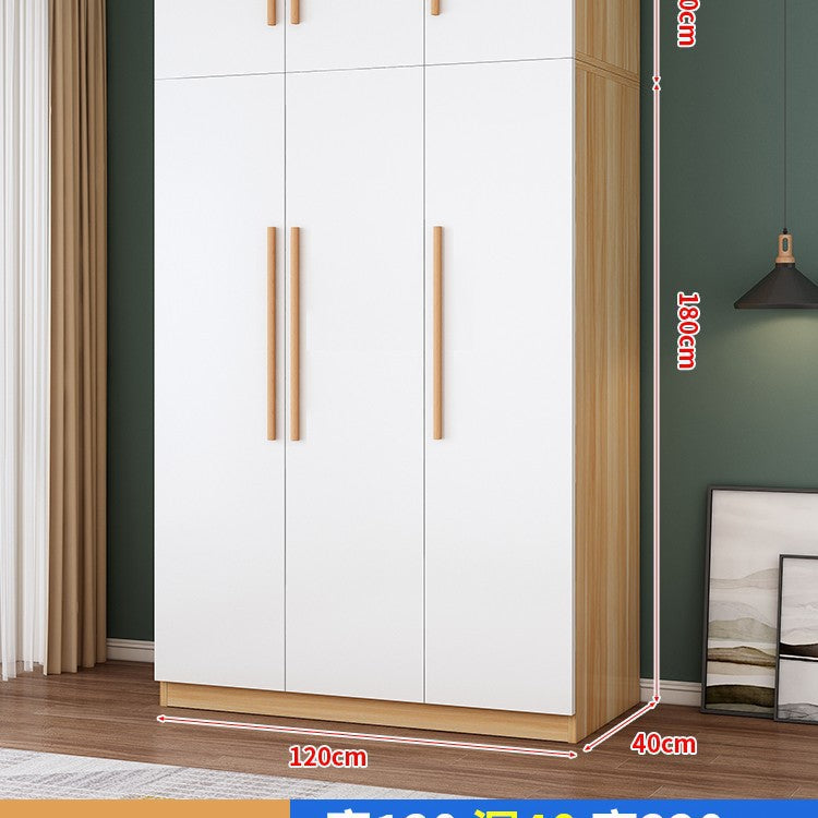 Wardrobe household bedroom wardrobe economical rental room small apartment simple assembly solid wood storage large wardrobe