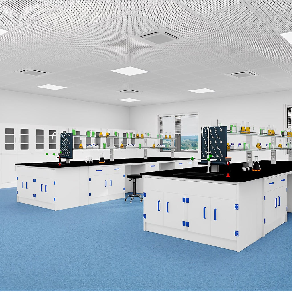 Laboratory workbench All-steel experimental bench Laboratory operation bench PP side bench Steel and wood central bench Fume hood Hanging cabinet