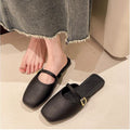 Baotou slippers women's non-slip sandals outwear office lazy one-leg half slippers breathable k-style flats
