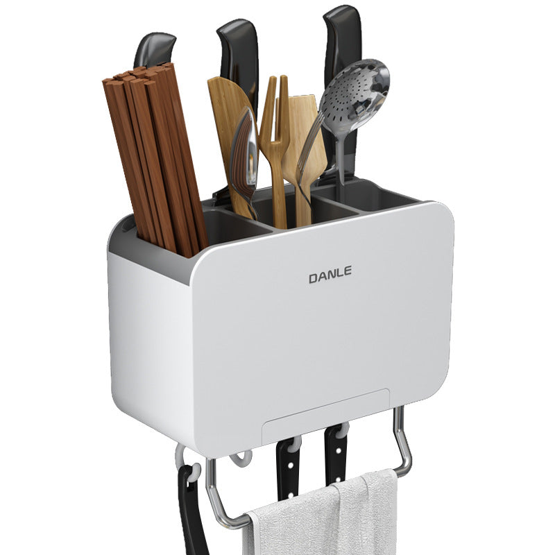 Wholesale chopstick tube shelf wall-mounted household drain chopstick basket kitchen spoon knife holder chopstick cage integrated storage box